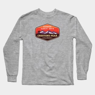 Crestone Peak Colorado - 14ers Mountain Climbing Badge Long Sleeve T-Shirt